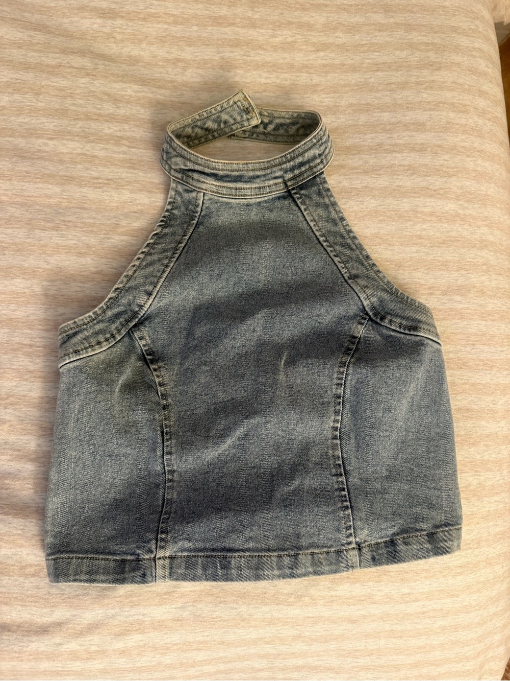 Denim Halter Crop Top